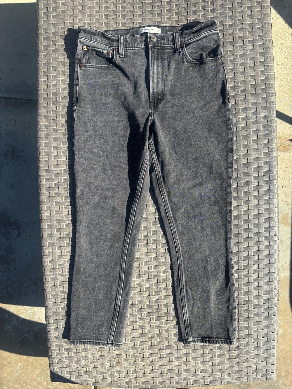 Abercrombie & Fitch Washed Black High-Rise Jeans